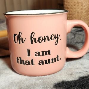 Pink Ceramic Coffee Mug with Quote